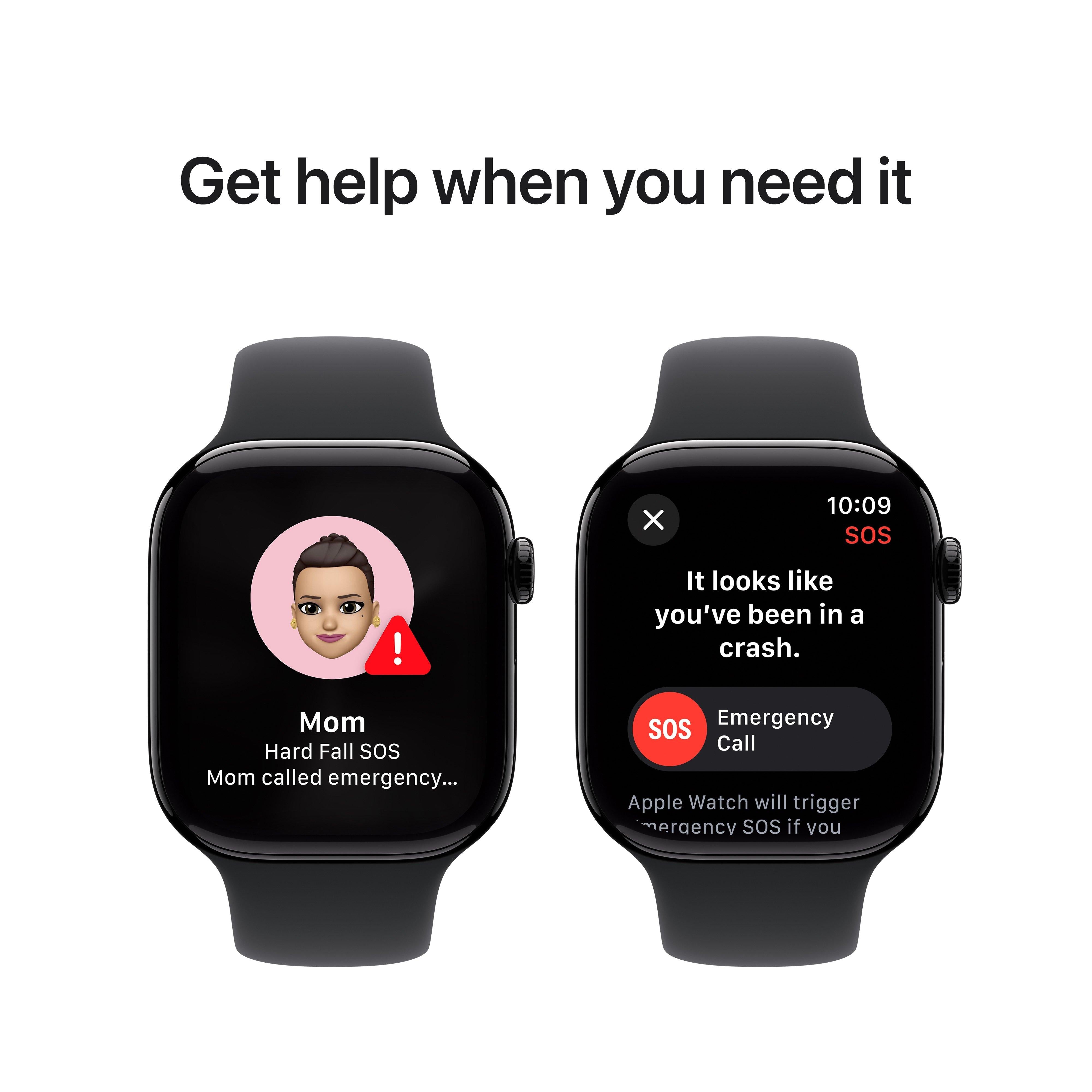 Apple Watch Series 10 GPS + Cellular 46mm Jet Black Aluminium Case with Black Sport Band - S/M