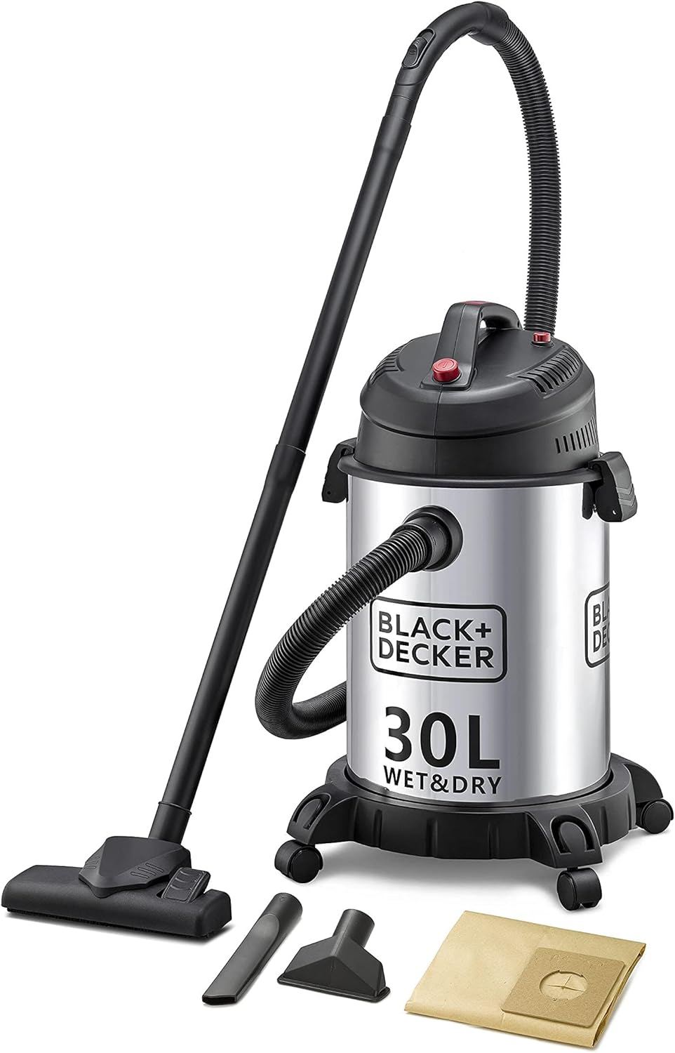 30L Wet & Dry Drum Vaccum Cleaner 1610W (Stainless Steel Tank)
