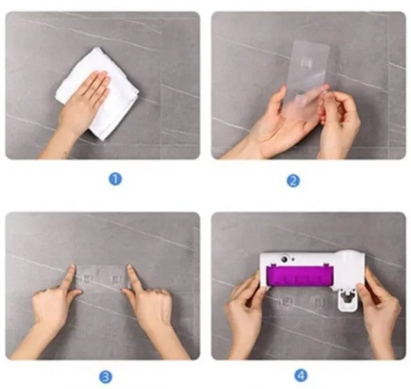 3-in-1 Toothbrush Organiser & Toothpaste Dispenser with UV Sterilisation
