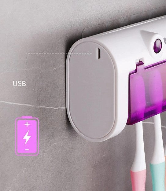 3-in-1 Toothbrush Organiser & Toothpaste Dispenser with UV Sterilisation