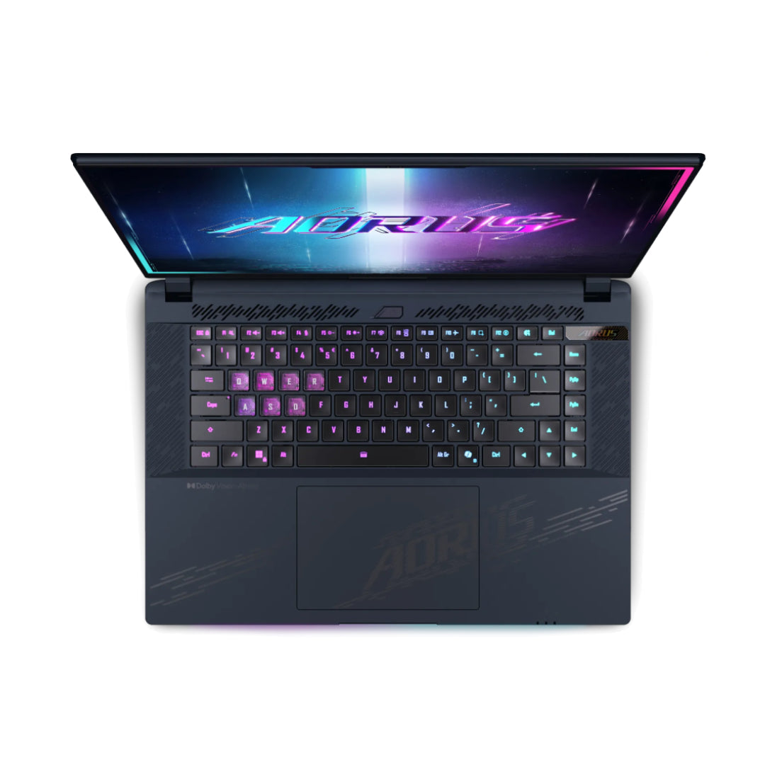 لابتوب الألعاب GIGABYTE AORUS Master 16 AM6H | معالج Ryzen 9 7945HX | بطاقة رسومات RTX 5090 | سعة 32 جيجابايت | قرص SSD سعة 1 تيرابايت | شاشة 16 بوصة QHD | نظام تشغيل Windows 11 Pro