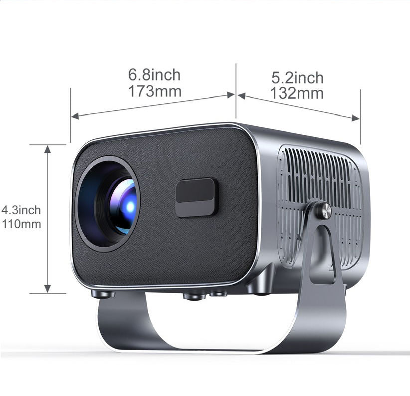 A10 Smart Android 4K WiFi Projector with Built-in Speaker, 200 Lumens, Bluetooth 5.0 with HDMI & Dual USB Ports