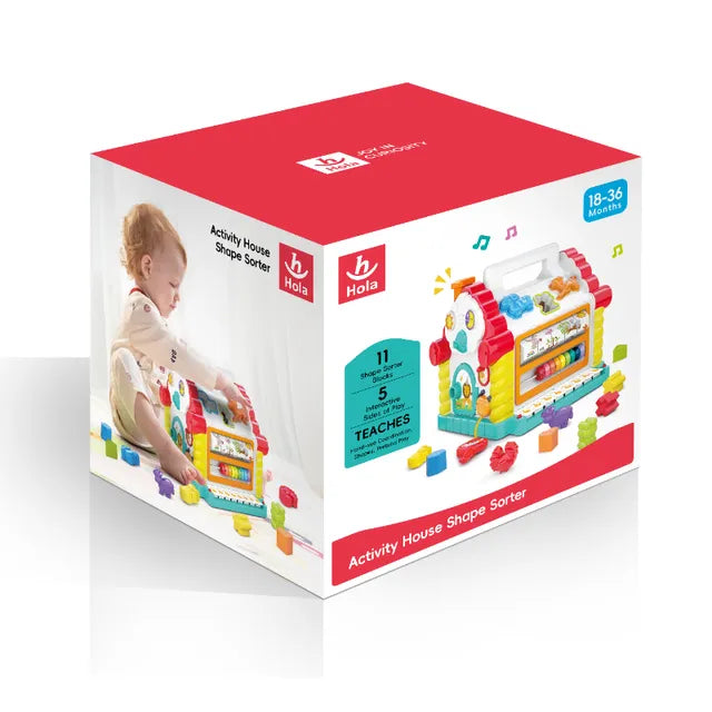 Hola Activity House Shape Sorter with Music/Light/Cubic Block
