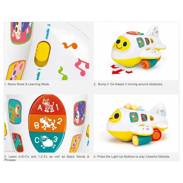 Hola Bump 'n Go Learning Plane (with lights/music/electric universal)