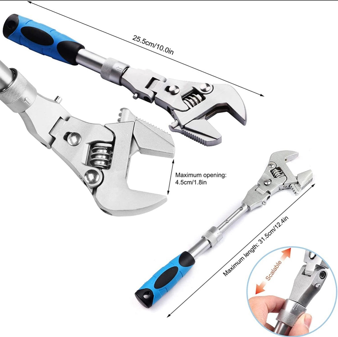 Multifunctional Foldable And Retractable Adjustable Wrench