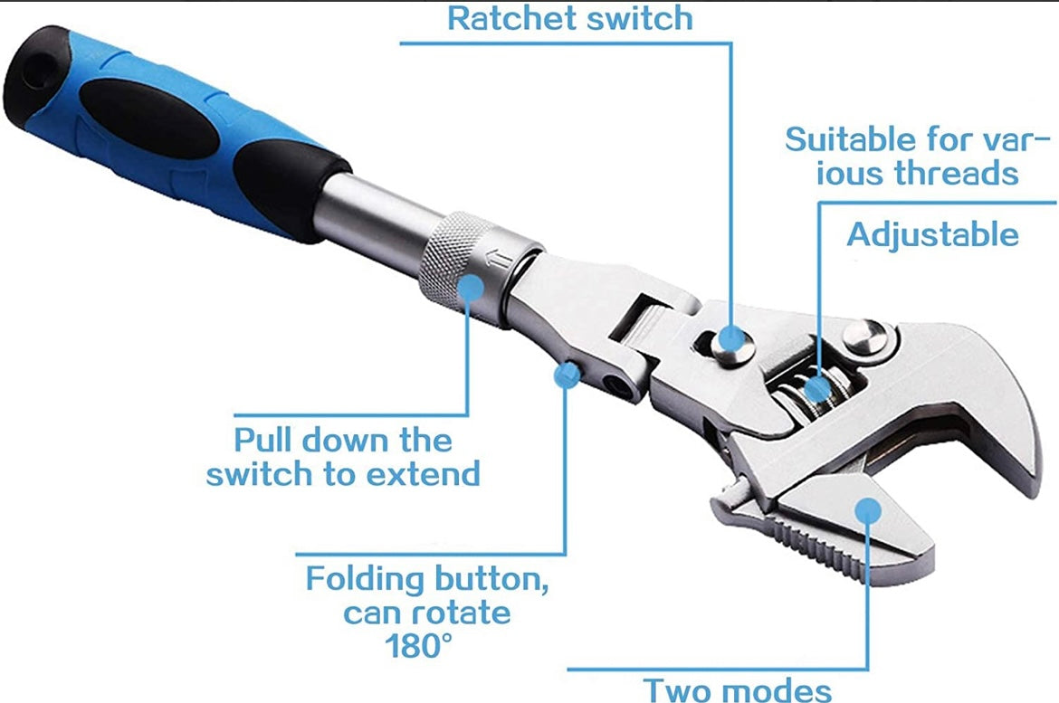 Multifunctional Foldable And Retractable Adjustable Wrench