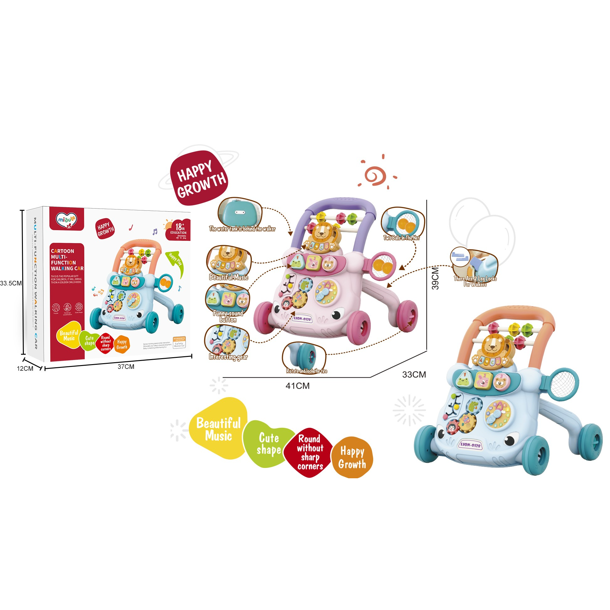 Baby walker w/ music w/out 3*AAA batteries