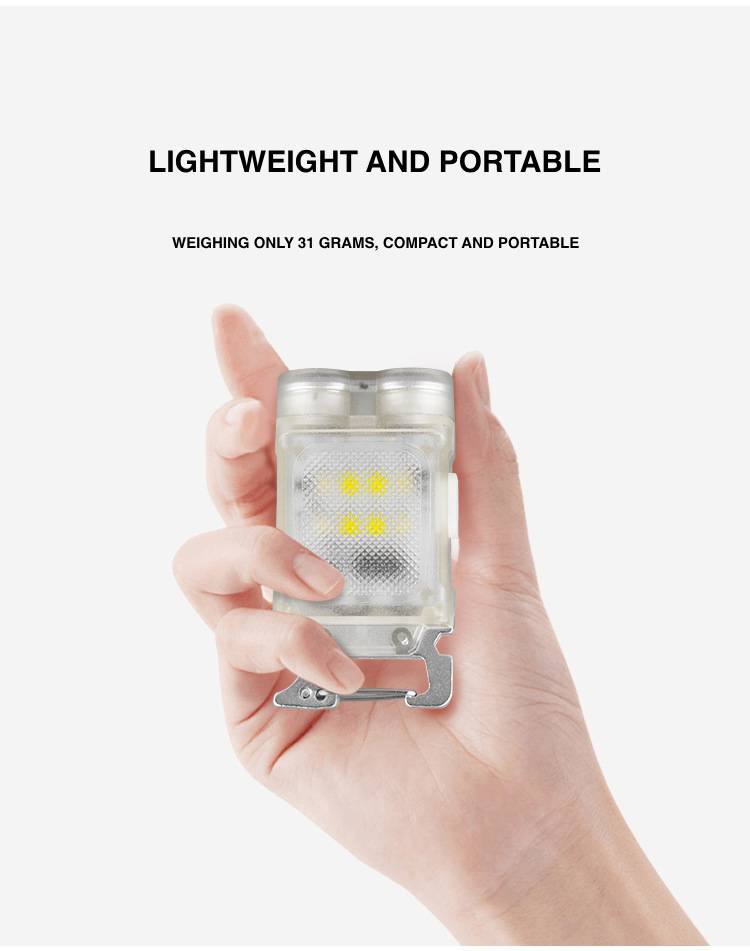 Multipurpose LED Light Keychain for Outdoor with Magnet & Bottle Opener