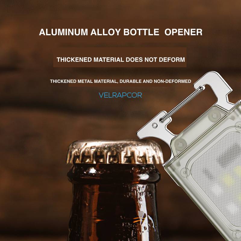 Multipurpose LED Light Keychain for Outdoor with Magnet & Bottle Opener