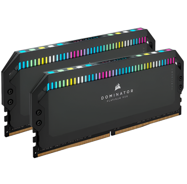 CORSAIR DOMINATOR PLATINUM RGB 64GB (2x32GB) DDR5 DRAM 6000MT/s CL30 AMD EXPO & Intel XMP Memory Kit - Grey