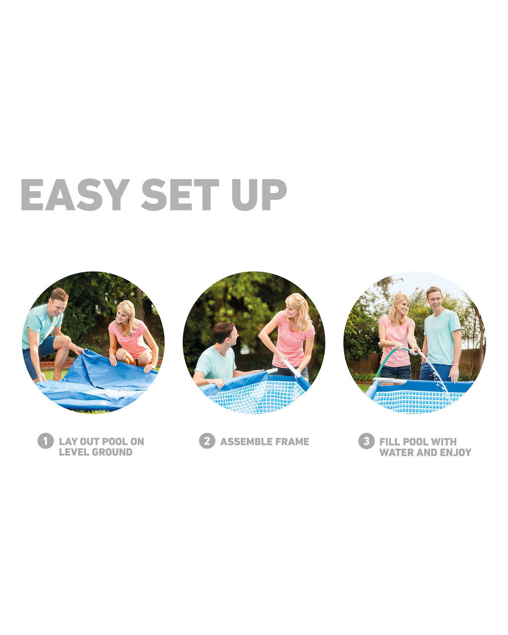INTEX RECTANGULAR FRAME POOL (218CM X 149CM X 58CM)