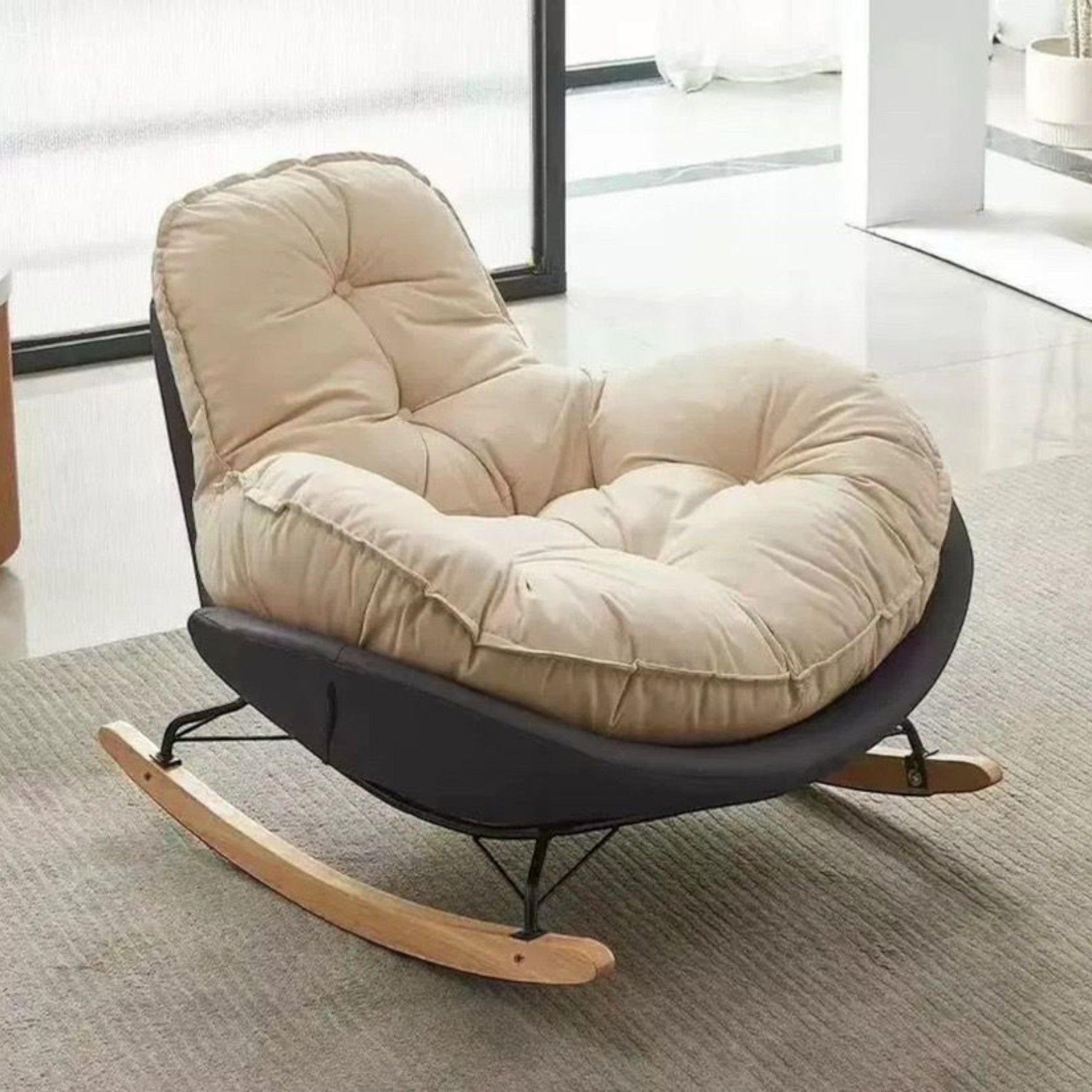 Glider Chair with Cushioned Back and Armrests