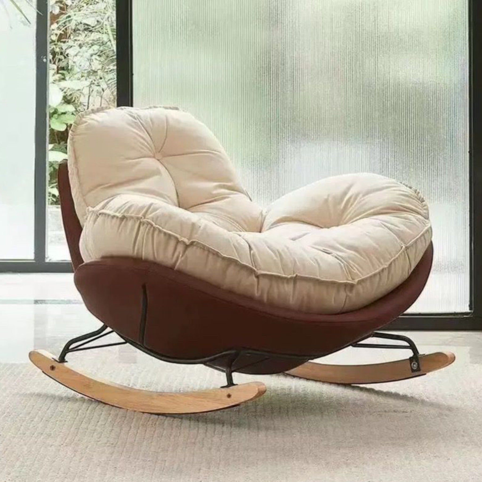 Glider Chair with Cushioned Back and Armrests