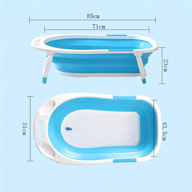 Portable Baby Bath Tub with Non-Slip Design and Extra Leg Space
