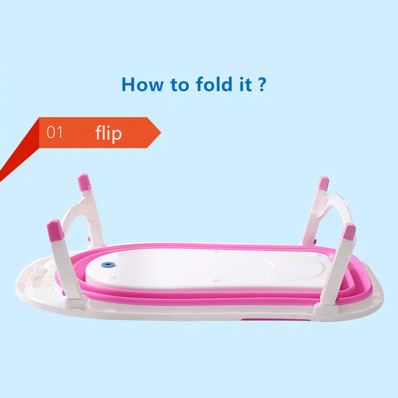 Portable Baby Bath Tub with Non-Slip Design and Extra Leg Space