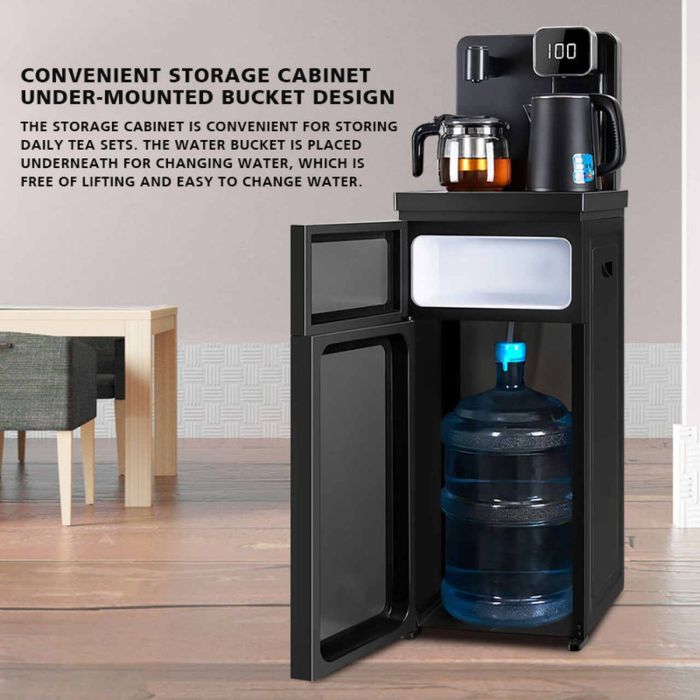 Electronic Tea& Coffee Serving Station & Water Dispenser with Remote Control - Black
