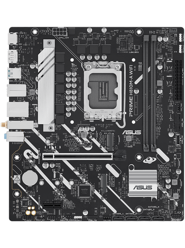 ASUS PRIME H810M-A WIFI DDR5 Motherboard - Black
