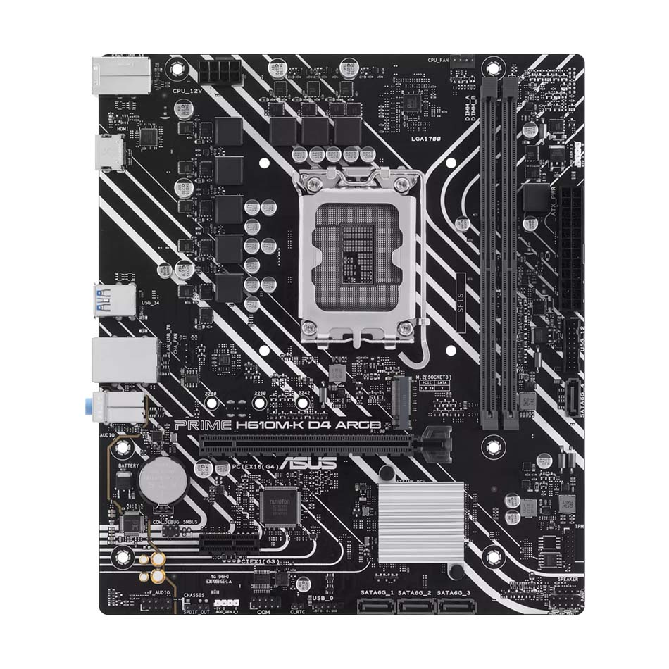 ASUS PRIME H610M-K DDR4 ARGB Motherboard - Black