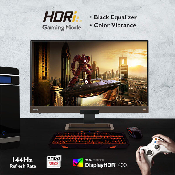 BENQ EX2780Q 27 Inch QHD 144Hz Eye Care Gaming Monitor - Black