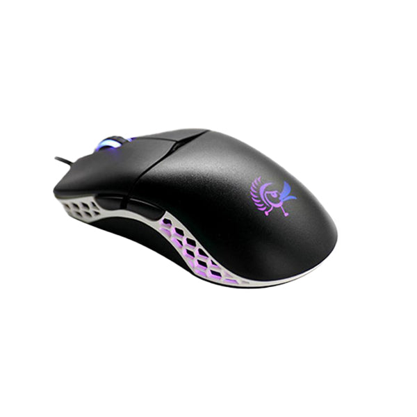 DUCKY FEATHER RGB Wired Kailh Switch Gaming Mouse - Black/White