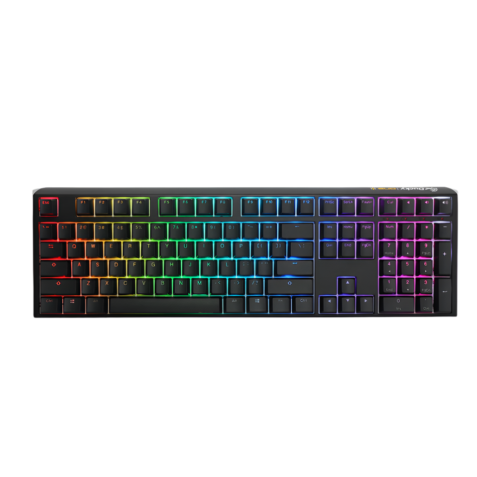 DUCKY ONE 3 PBT HOT SWAP FULL SIZE Blue Switch Cherry RGB Wired Mechanical Gaming Keyboard Arabic - Classic Black