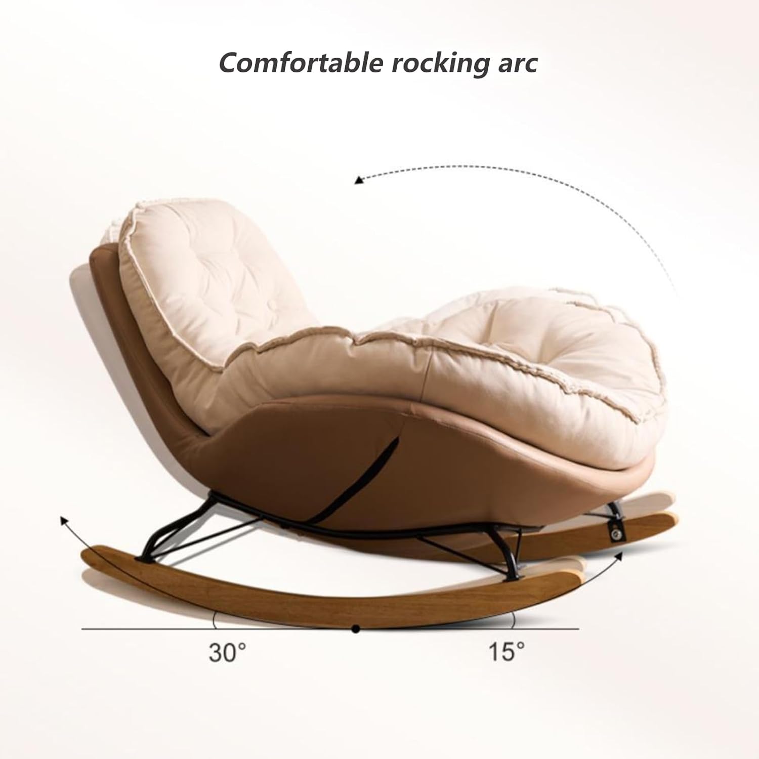 Glider Chair with Cushioned Back and Armrests