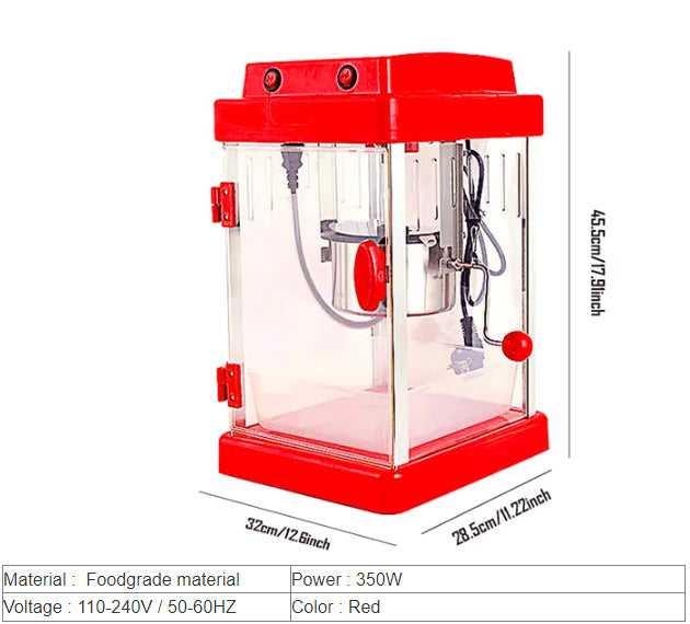 Retro Movie Theatre Style Popcorn Popper Machine